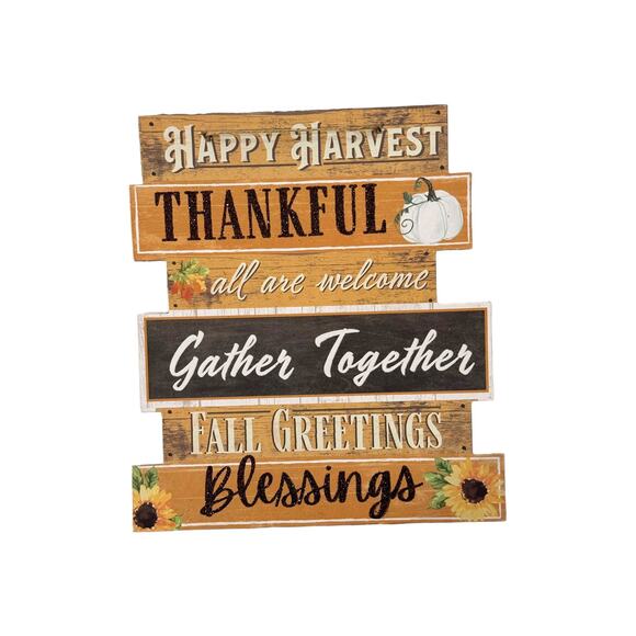 Happy Harvest Wreath Kit, DIY Fall Decor Sunflower Sign Autumn Ribbon Bundle Set - Picture 2 of 5